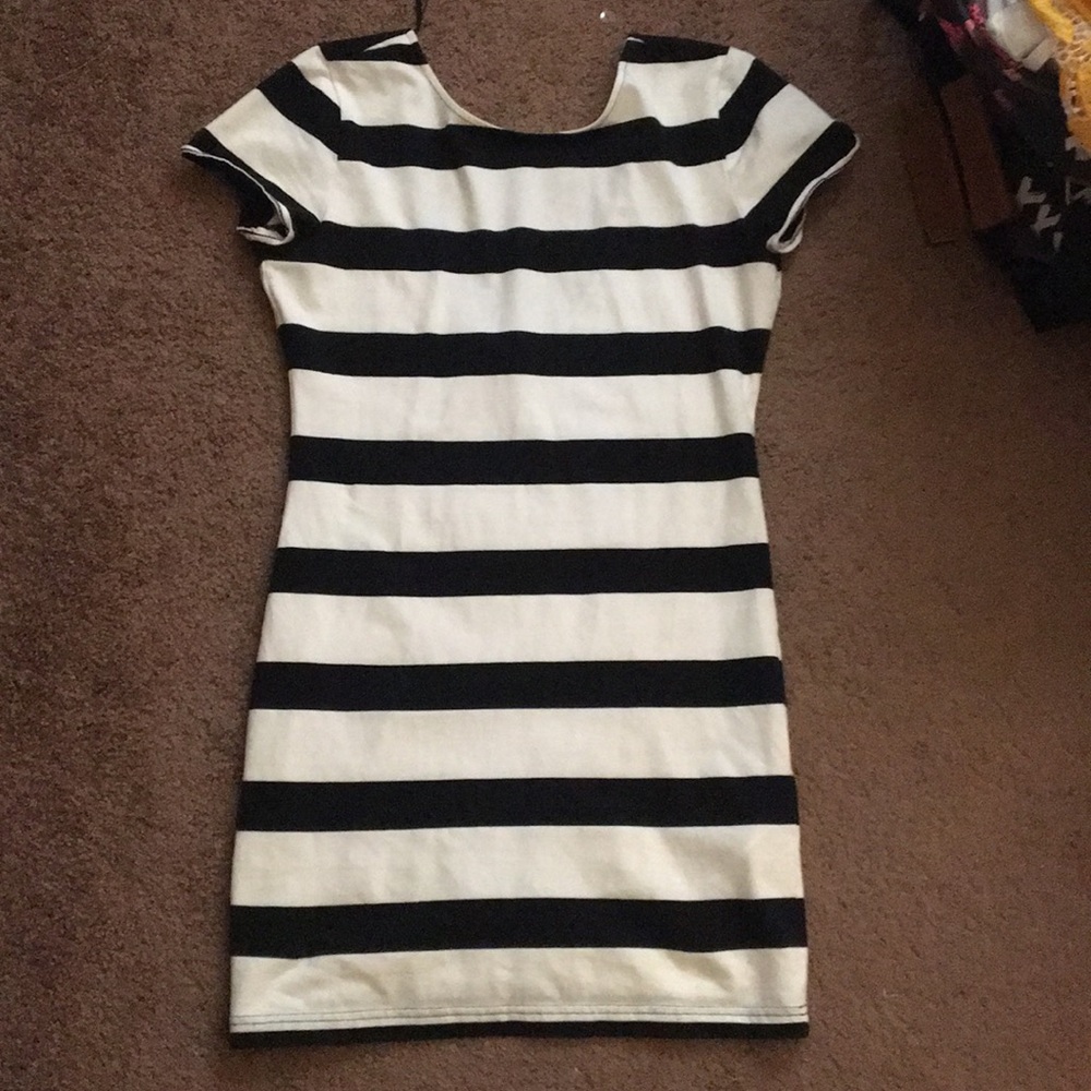 Striped body con dress